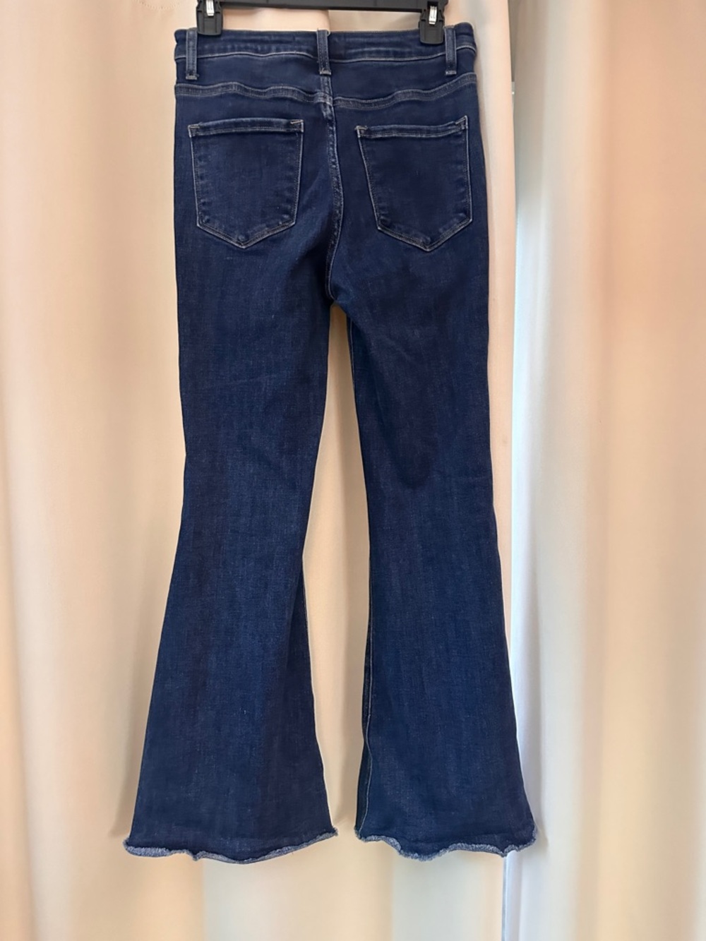 Flying Monkey Deep Indigo Flare Jeans with Panel Detailing - Picture 3 of 7